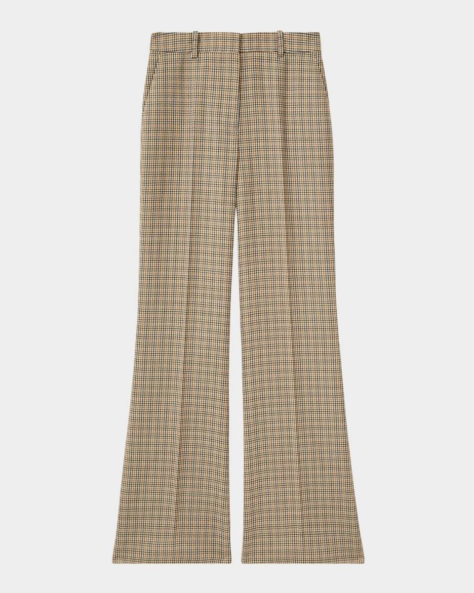 Vida Wide-Leg Houndstooth Check Trousers